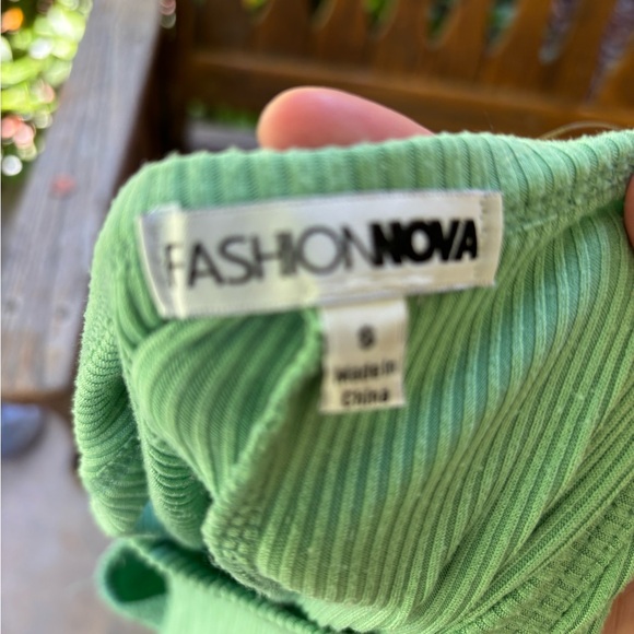 Fashion Nova Mint Ribbed Top - Picture 2 of 3